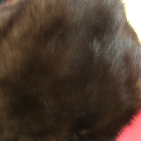 NEW real fur brown monk hat, size 5.8 main image 4